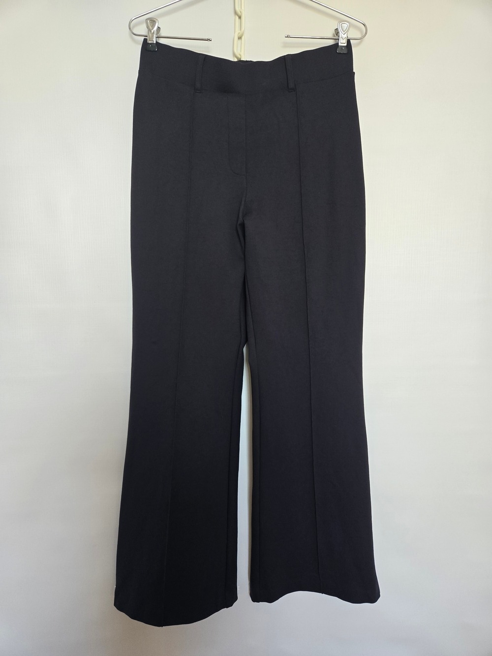 QUINCE ULTRA-STRETCH PONTE FLARE LEG PANTS WOMENS NAVY SZ MEDIUM